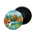Dhcrafts Multicolor Metal Vietnam Printed Fridge Magnet, 5.8 Cm