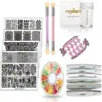 Royalkart Nail Art Kit For Girls 5 Stamping Plates 6 Nail Art Buffer & Filer Set 2 Nail Art Sponge French Nail Stamper,Scraper,Finger Rest,Fimo Clay Wheel,Finger Tip Guide Nail Art Tools