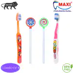 MAXI Oral Care Combo of 4-(1 Kids) TomTom Junior Toothbrush & (1 Kids) Dolls Junior Toothbrush & (2 TC) Lollipop Tongue Cleaner