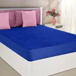 Mattress Protector Cotton-Feel Terry Mattress Topper, Hypoallergenic Mattress Protector with Breathability, Bed Bug Waterproof Mattress Cover - 78 x 60 Inch / 6.5 x 5 Feet Queen Bed Royal Blue