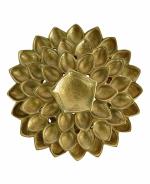 Flower Shape Diya With 3 Round Oil Lamp Brass For Handicraft Art By KALARAMBH