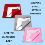 TRENDY LOOKS BABY DRYSHEET FOR 0-6 MONTHS BABY (MAROON_GREY_BABYPINK_50*70)