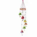KRISHNAH DECOR Handicraft Wall Door hangings Rajasthani Peacock Ganesha Elephant Bells Wall Hanging Chatra Ganesh Door Hanging. Rajasthani Wall hangings Decor Traditional Door Hanging. (Bell)