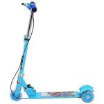 Mixcart Blue 3 Wheel Foldable Scooter Cycle With Height Adjustment And Led Light On Wheel For Kids