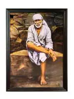 Emperor Art Gallery, SHIRDI SAI BABA PHOTO FRAME With Laminated Print And Wood Frame (28 x 19.5) in