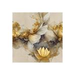 Random Printed Multicolor Flower Lotus Canvas Painting