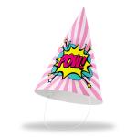 Festiko Superhero Theme Cone Hats (Pack of 10 - Hat 26), Superhero Party Cone Hats, Superhero Theme Birthday Hats, Superhero Theme Party Wearables
