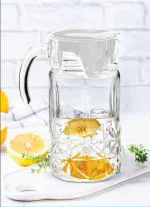 Treo by Milton Arnold Glass Jug, 1800 ml, Big Squares, White