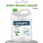 Losofy Dishwash Liquid Gel Leaves No Residue Grease Cleaner For Utensils - Liquid Kitchen Soap Super (5 Liter) S5