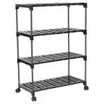 YMRR 4 step Multipurpose Rack with wheels - Color Black