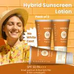 Glamveda Hybrid Sunscreen Lotion Spf 50 PA+++ Moisturize & Protect 60gm Pack of 3 (180gm)
