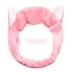 TWIREY Cat Ears Lovely Elastic Hair Band, Face Spa Headband Washable Facial Band Makeup Wrap Headbands for Women Fits All Head Sizes (Multicolor)
