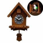 THREE SECONDZ Door Plastic Cuckoo Without Glass Wall Clock Full Brown 31W x 52H Cm