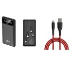 Caponics 10000 mAh Polymer Power Bank Built in 4 in 1 Cables for Fast Charging & Data Cable (Combo)