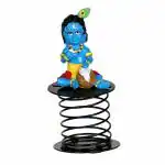 Itiha Blue Metal Kanha Krishna Spring Idol for car Dashboard