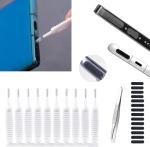 Mak White, Black Cleaning Kit Accessory Combo For Mobile Holes Gaps Brush Cleaner, Dustproof Net Stickers, 1.6 Cm (Pieces Of 25)