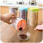 Ambition Transparent Plastic Lock Food Storage Dispenser Airtight Container Jar for Cereals, Snacks, Pulses -3 Section