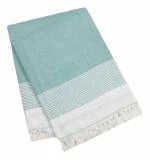 Tharunsha Elite Hand Weaved 100% Pure Cotton Bath Towel for Men and Women / Checkered Bath Towels -Light Green - Set of 2 (Size 36 x 72 Inch 90 x 180 cm)