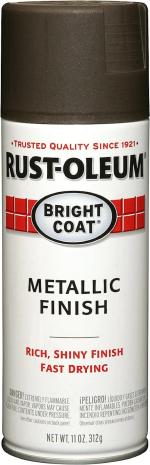 Rust-Oleum STOPS RUST 7713830 Bright Coat Metallic Finish Spray Paint DARK BRONZE, 312 grams