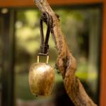 DULI Handmade Brass Golden Cow Bell Hanging For Door Hanging DDLJ Bell