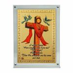 Hawai Jesus Cross with Quote Photo with Acrylic Frame for Table Decor , Car Dashboard Décor, Prayer Room | Magnetic Replaceable Photo Acrylic Frame |SFDI566_ACRYLC_PKT