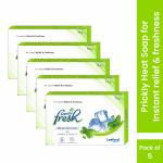 Dermifresh Prickly Heat Bathing Soap with Menthol And Vitamin E (75gm Each) Pack of 5 - Instant Cooling & Deep Moisturizing | Soothes Irritation & Itchiness, Provides Freshness| For Men and Women