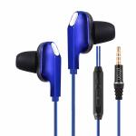 pTron Boom One In-Ear Wired Earphones with Stereo Sound, Dual Drivers, Secure-fit, 1.2M Tangle-Free Braided Cable, Gold-Plated 3.5mm Jack, In-line Mic & Volume Control (Blue)