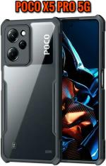 XOVO Back Cover for Poco X5 Pro 5G (Transparent, Black, Pack of 1)