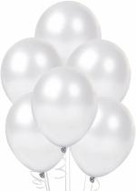 Crazy Sutra pack of 100pc White HD Metallic Finish Balloon for Birthday Anniversary Party Decoration