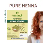 Henna Hub Natural and Organic Best in Market Henna Powder 100g x 4 pack