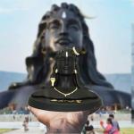 RENMAX Shiva (Bholenath) Adiyogi Statue for Home & Car Dashboard Decorative Showpiece 12 cm Polyresin Black- 1Pc