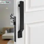 Plantex Door Handle/15 Inch Door Handle with Lock/Stainless Steel Handle Set for Home/Office/Door Accessories (Pack of 1, Black)