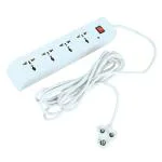 CADEAU Four-Way 4 Meter Extension cord with 4 Switch 4 Socket 4 Core Long Wire Without Usb Port emergency Extension Board 4 Socket Extension Boards (Black)