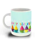 Whats Your Kick Happy Birthday Wallpaper Printed White Ceramic Coffee Mug Tea Mug 325 ML