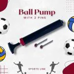 SportsLink HUB Action Ball Pump with Needle | Air Pump for Sports Football, Volleyball, Basketball, Rugby, Soccer Ball, Other Inflatable Balls (Black)