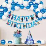 Zyozique Frozen theme Party Supplies, Frozen Birthday Party Decorations for Girls with Happy Birthday Banner Cake Topper Birthday Cap Balloons(Pack of 28)