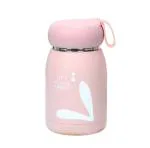 Welour Glass Pink Water Bottle With Inner And Outer Plastic - 330 Ml