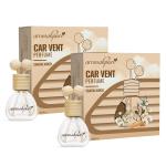 Aromahpure Premium Car Perfume Vent Clip |14 ML |Oudh Fragrance Car Air Freshener |Natural Essential Fragrance Oils in Glass Bottle with Wooden Reed Sticks|Long Lasting upto 30 days. Pack of 2