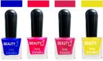 OUR Beauty Multicolor High Quality Quick Dry Long Lasting Hd Colors Nail Polish Pcs Vs47, 32 ml (Set Of 4)