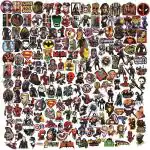 PIXELARTZ Superhero Theme Styling Doodle DIY Vinyl Stickers for Laptop, Skateboard, Luggage, Snowboard, Refrigerator, Toys, Car, Bikes, Phones, Guitar (Set of 60 Stickers) (Multicolor) (6) (005)
