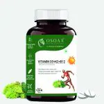 Osoaa Vitamin D3 K2(MK7) B12 for Men & Women - 120 Tabs | Vitashine D3- Lichen Source High Absorption Plant Supplement for Bone, Joint Support & Immunity