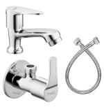 Prestige Pillar cock Angle Valve with 24 Inch Connection Pipe Angle Valve For Geyser/Wash Basin/Bathroom Toilet with Wall Flange
