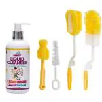 Adore Pro 4 in1 Baby Bottle Cleaning Brush Kit with Bottle Cleanser 300ml