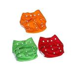 Crawl'in Multicolor Baby Premium Cotton Nappies Washable Reusable (0 - 6 M+ ) Set of 3