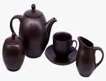 Hitkari Porcelain Choco brown tea set 17 Pc.