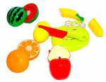 MIMY Play Food Realistic Sliceable Fruits with Cutting Board and Knife Toy for Kids, Multicolor