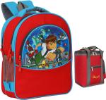 Bayo Ben 10 Red 30 Liter 16/12 inch Pre-School 31cm For Nursery |LKG|UKG|1st std Boys School Bag With 1 Lunch Bag Waterproof School Bag Waterproof School Bag |Light Blue, Red, Green, 30 L