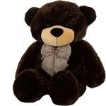 Hug N Feel Soft Toys Black Fur And Cotton Teddy Bear Soft Toy - 4 feet