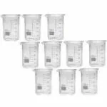 BNR EXPORTS Boroslicate Glass Beakers 100 ml (pack of 10) 3.3 grade
