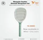 YAGE by Rozzby Mosquito Swatter Racket with 500 mAh Lithium Battery (Grey, 30 Days Stand by with One Charge) (Grey)